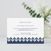 Arabesque Reception Kaart | Marineblauw (Staand voorkant)