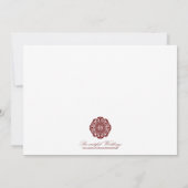 Arabesque Rode Kant, 5x7 bruiloft uitnodiging (Achterkant)