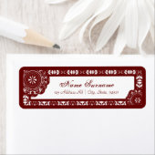 Arabesque rode kant, adresetiketten etiket (Insitu)