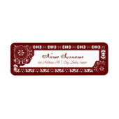 Arabesque rode kant, adresetiketten etiket (Voorkant)