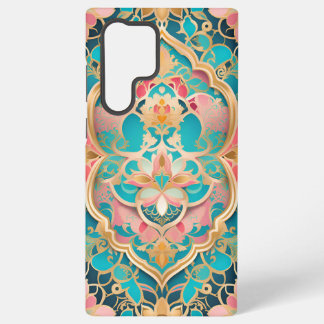 Arabesque Roze Blauwgroen Samsung Telefoonhoes Galaxy Hoesje