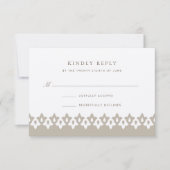Arabesque RSVP-kaart | Champagne Shimmer RSVP Kaartje (Voorkant)