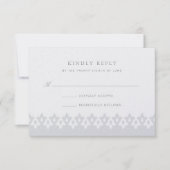 Arabesque RSVP-kaart | Zilver Pearl RSVP Kaartje (Voorkant)