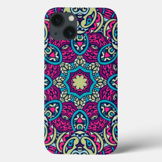 Arabesque Scrapbook Patroon iPhone Case (Achterkant)