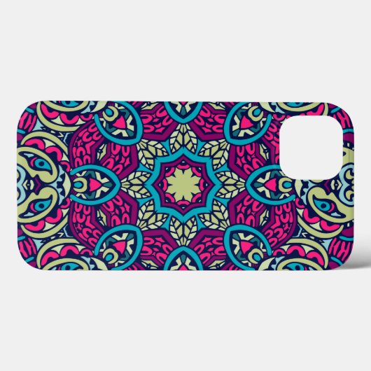 Arabesque Scrapbook Patroon iPhone Case (Achterkant (horizontaal))