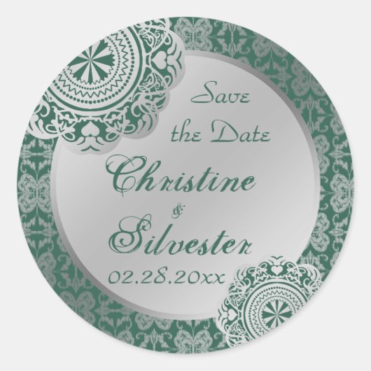 Arabesque Silver Lace, bewaar de datum stickers (Voorkant)
