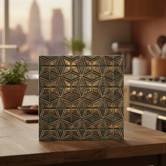 Arabesque Starburst: Geoxideerd Brons #11 ID1227 Tegeltje