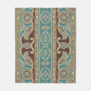 Arabesque stof Paisley Oriental Design Fleece Deken