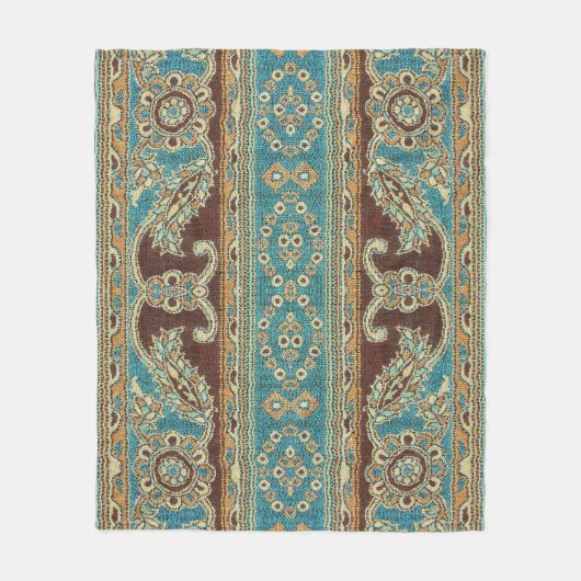 Arabesque stof Paisley Oriental Design Fleece Deken (Voorkant)