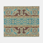 Arabesque stof Paisley Oriental Design Fleece Deken (Voorkant (Horizontaal))