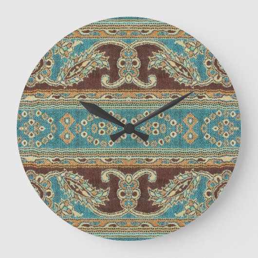 Arabesque stof Paisley Oriental Design Grote Klok (Voorkant)