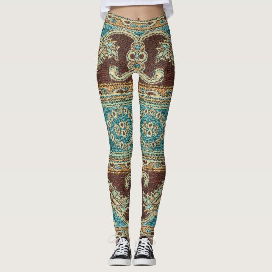 Arabesque stof Paisley Oriental Design Leggings (Voorkant)