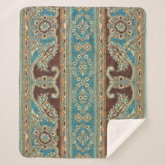 Arabesque stof Paisley Oriental Design Sherpa Deken (Voorkant)