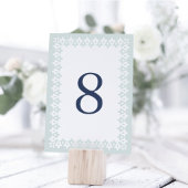 Arabesque Table Number Kaart | Mist