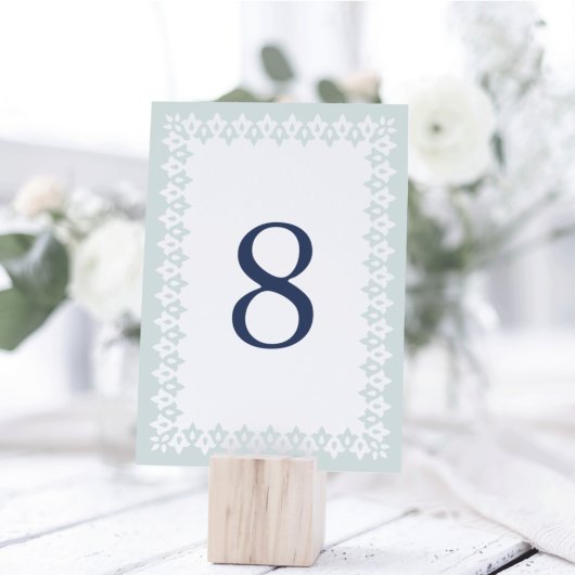 Arabesque Table Number Kaart | Mist