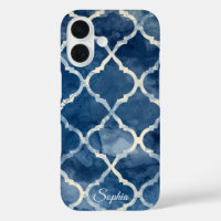 Arabesque Trellis telefoonhoesje – Blue Waterverf