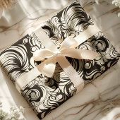 Arabesque  Veren Zwart-wit Patroon Cadeaupapier