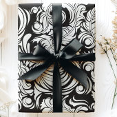 Arabesque  Veren Zwart-wit Patroon Cadeaupapier