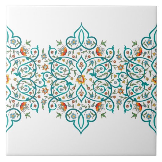 Arabesque Vintage Naadloos Randontwerp Tegeltje (Voorkant)