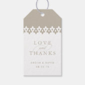 Arabesque Wedding Favor Labels | Champagne Beige Cadeaulabel (Voorkant)