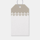 Arabesque Wedding Favor Labels | Champagne Beige Cadeaulabel (Achterkant)
