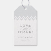 Arabesque Wedding Favor Labels | Grijs Cadeaulabel (Voorkant)