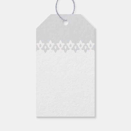 Arabesque Wedding Favor Labels | Grijs Cadeaulabel (Achterkant)