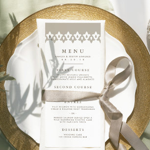 Arabesque Wedding Menu Kaart Champagne