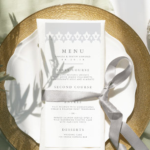 Arabesque Wedding Menu Kaart Gray