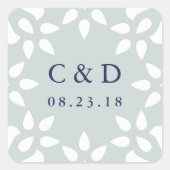 Arabesque Wedding Monogram Sticker | Mist (Voorkant)