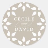 Arabesque Wedding Sticker | Champagne Beige (Voorkant)