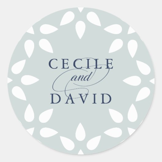 Arabesque Wedding Sticker | Mist (Voorkant)