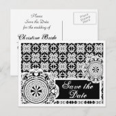 Arabesque White Lace, bewaar de datum briefkaart (Voorkant / Achterkant)