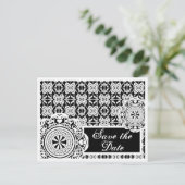 Arabesque White Lace, bewaar de datum briefkaart (Staand voorkant)