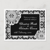Arabesque White Lace, tafel instellen briefkaart (Achterkant)