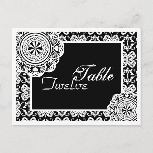 Arabesque White Lace, tafel instellen briefkaart (Voorkant)