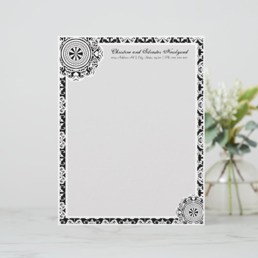 Arabesque Witte kant, briefhoofd (Staand voorkant)