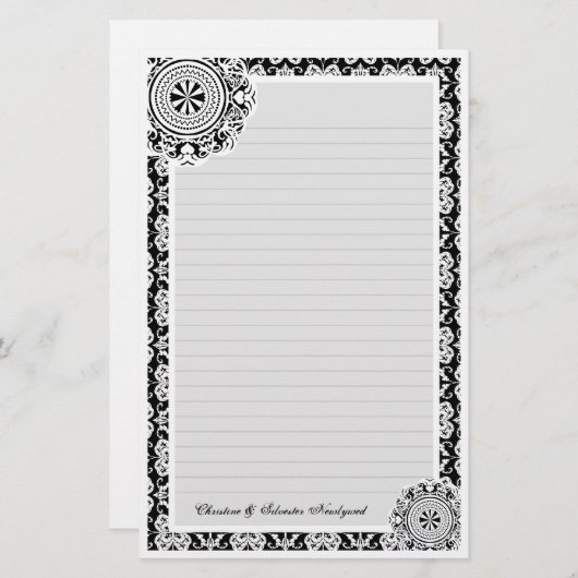 Arabesque Witte kant, briefpapier (Voorkant / Achterkant)