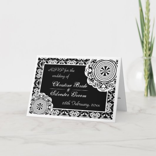 Arabesque Witte kant, RSVP kaart (Voorkant)