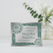 Arabesque Zilveren kant, RSVP briefkaart (Staand voorkant)