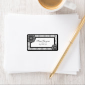 Arabesque zwarte kant, adresetiketten etiket (Insitu)