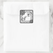 Arabesque Zwarte kant, monogram souvenir sticker (Tas)
