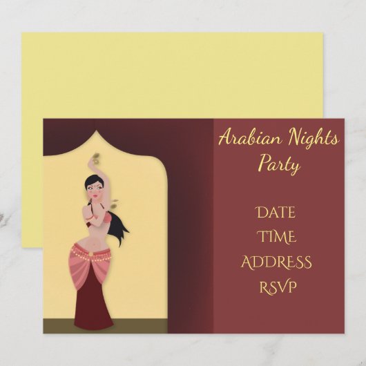 Arabia Nights Belly dansfeest Kaart (Voorkant / Achterkant)