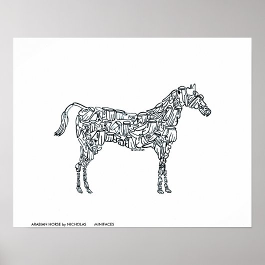 ARABIAANSE HORSE van NICHOLAS MINIFACES Poster (Voorkant)