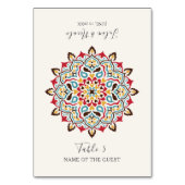 Arabian Art Nouveau Floral Arch Wedding Place Card Kaart (Voorkant)