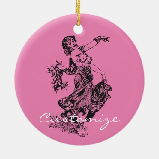 Arabian Belly Dancer  Art Thunder_Cove Keramisch Ornament (Achterkant)