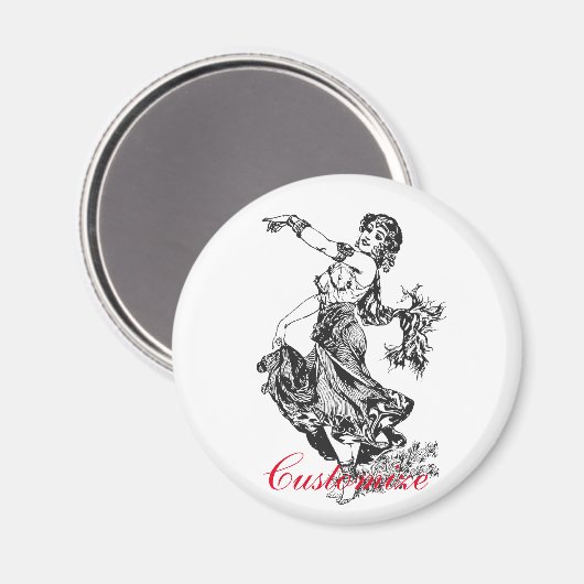 Arabian Belly Dancer  Art Thunder_Cove Magneet (Voorkant / Achterkant)