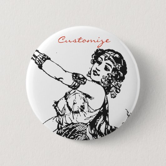 Arabian Belly dancer  Art Thunder_Cove Ronde Button 5,7 Cm (Voorkant)