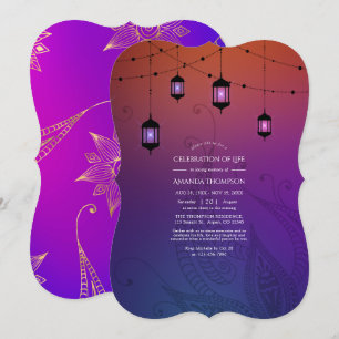 Arabian Bollywood Celebration of Life Invitation Kaart