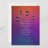 Arabian Bollywood QR Code RSVP Weddenschap Kaart (Voorkant)